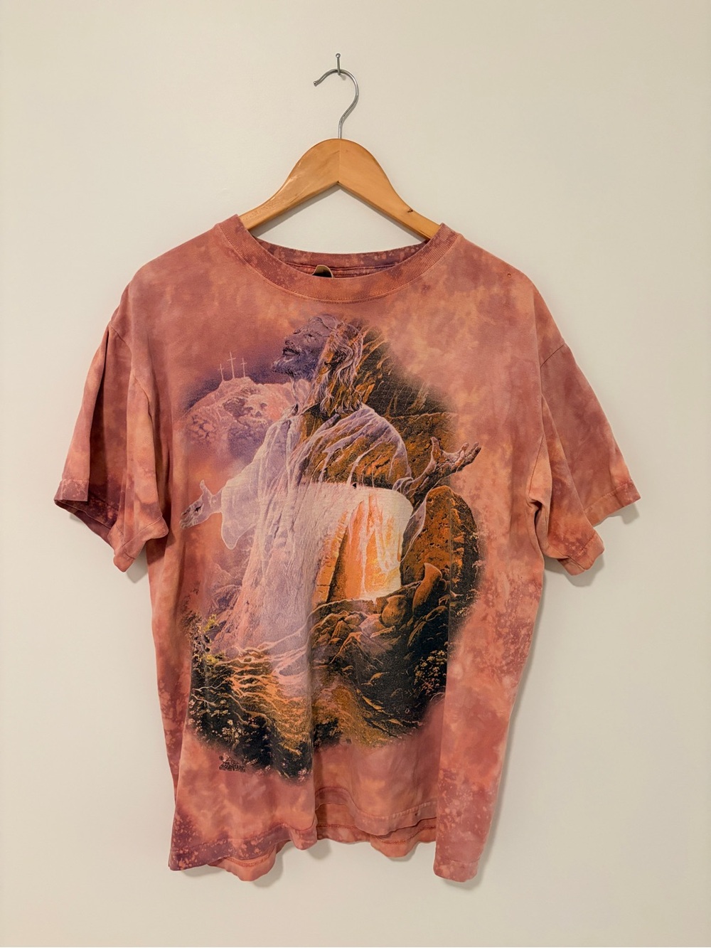 Vintage Jessus Washed Pink Graphic Tee